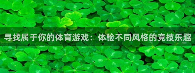 鼎天国际网站官网：寻找属于你的体育游戏：体验不同风格的竞技乐趣